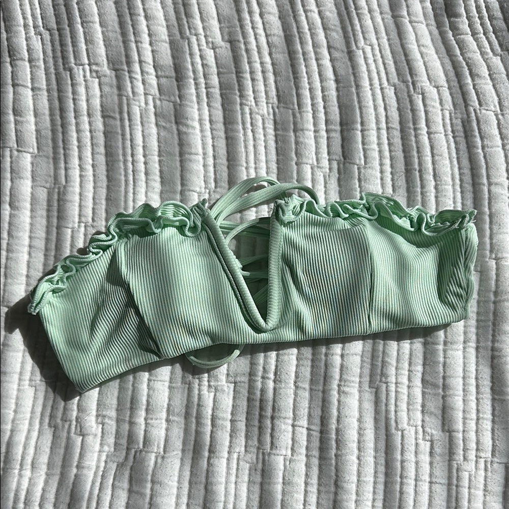 Mint Green Ruffled Bikini Top